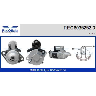 Motor de arranque RECOFICIAL REC6035252.0