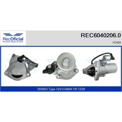 Motor de arranque RECOFICIAL REC6040206.0
