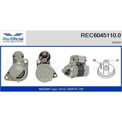Motor de arranque RECOFICIAL REC6045110.0