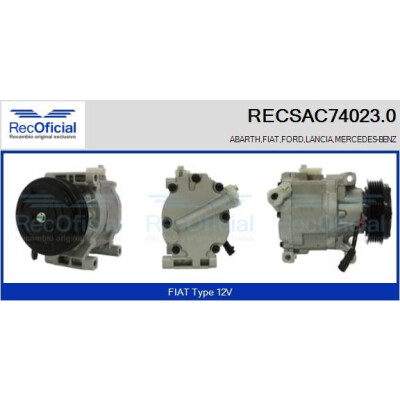 Compressor, ar condicionado RECOFICIAL RECSAC74023.0