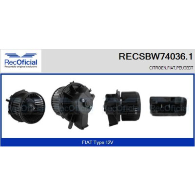 Ventilador de cabine RECOFICIAL RECSBW74036.1