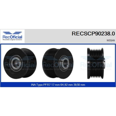 Polia, alternador RECOFICIAL RECSCP90238.0
