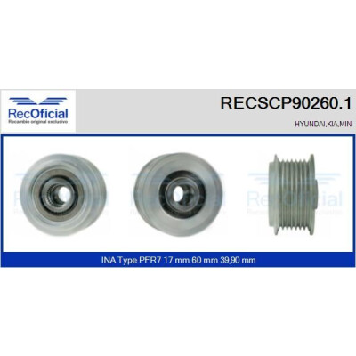 Polia, alternador RECOFICIAL RECSCP90260.1