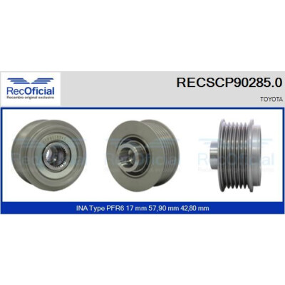 Polia, alternador RECOFICIAL RECSCP90285.0