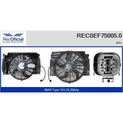 Motor elétrico, ventilador do radiador RECOFICIAL RECSEF75005.0