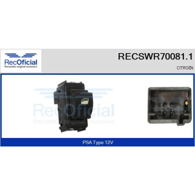 Interruptor de janela RECOFICIAL RECSWR70081.1