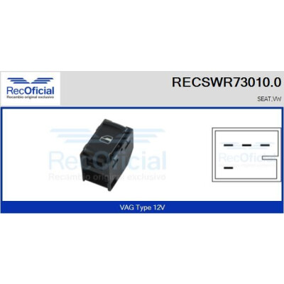 Interruptor de janela RECOFICIAL RECSWR73010.0