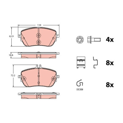 Conjunto de pastilhas de freio TRW GDB2330