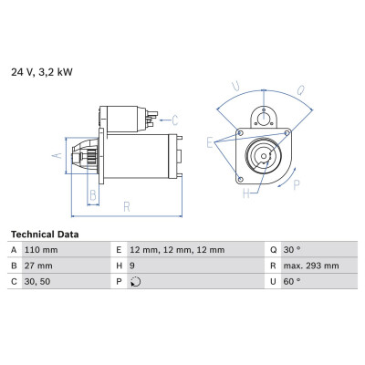 Motor de partida BOSCH 0 986 011 160