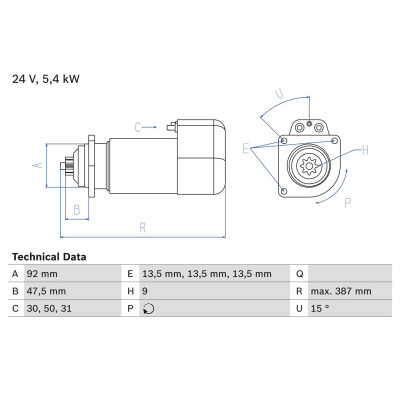 Motor de partida BOSCH 0 986 011 570