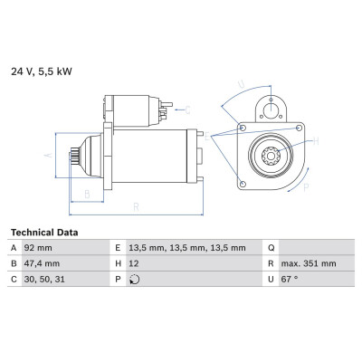 Motor de partida BOSCH 0 986 025 450