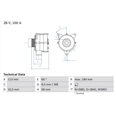Alternador BOSCH 0 986 043 890