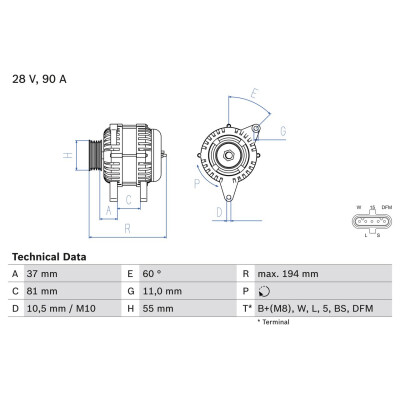 Alternador BOSCH 0 986 045 430