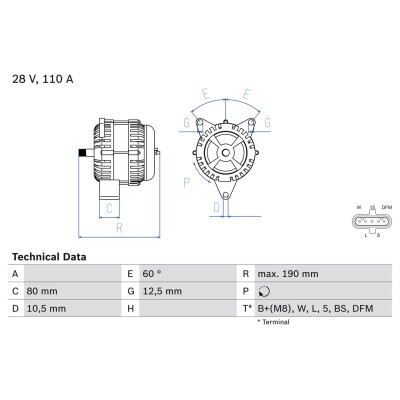 Alternador BOSCH 0 986 046 590