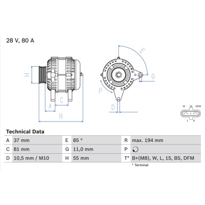 Alternador BOSCH 0 986 047 410