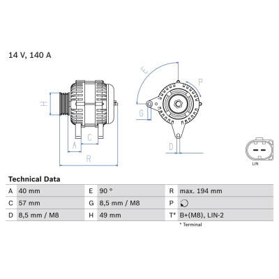 Alternador BOSCH 0 986 083 130
