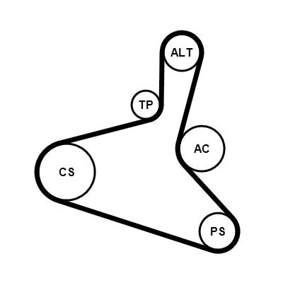 Jogo de correias trapezoidais estriadas