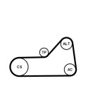 Jogo de correias trapezoidais estriadas
