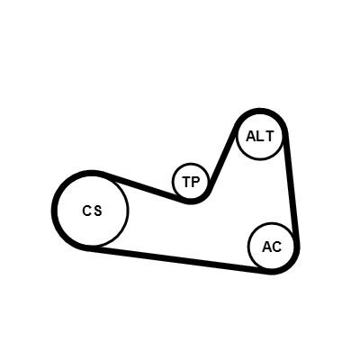 Jogo de correias trapezoidais estriadas