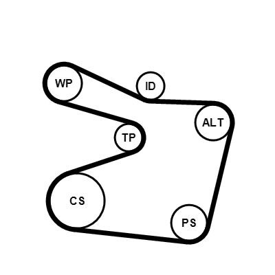 Jogo de correias trapezoidais estriadas