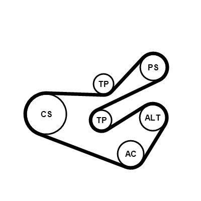 Jogo de correias trapezoidais estriadas