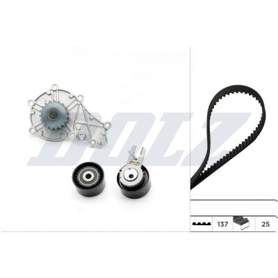 Kit bomba d'água + correia dentada DOLZ KD016