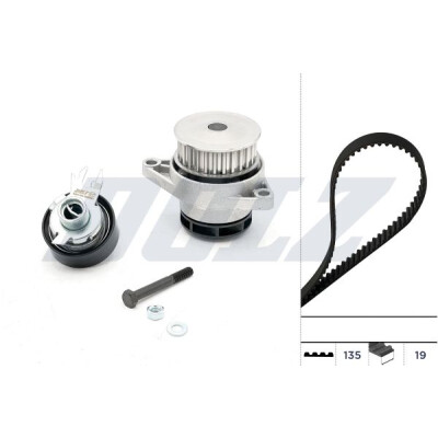 Bomba de água + kit de correia dentada