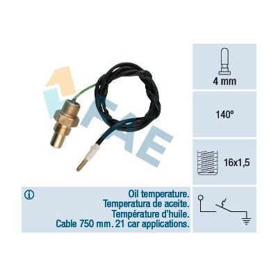 Sensor, temperatura do óleo