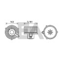 Motor elétrico, ventilador do habitáculo
