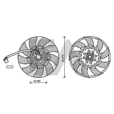 Ventoinha do ventilador, refrigeração do motor