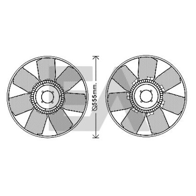 Ventoinha do ventilador, refrigeração do motor