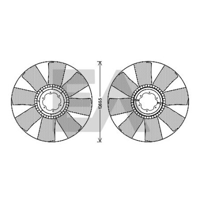 Ventoinha do ventilador, refrigeração do motor