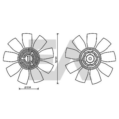 Ventoinha do ventilador, refrigeração do motor