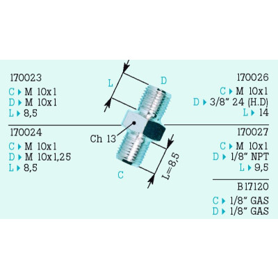REDUÇÃO M10X1 -M10X1.25 AÇO