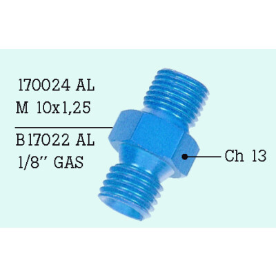 REDUÇÃO M10X1 - M10X1.25 alumínio Azul