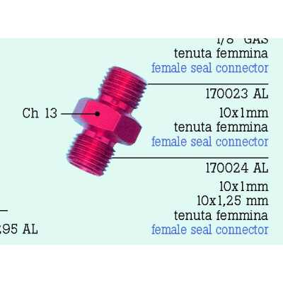 REDUÇÃO M10X1 - M10X1.25 alumínio Vermelho