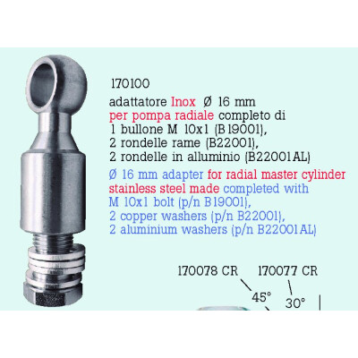 Adaptador para bomba de freio radial Tubo dianteiro