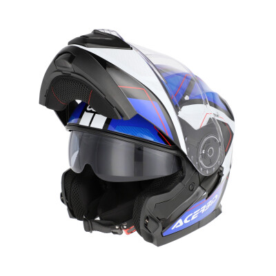 CAPACETE SEREL 2206 azul e branco Tamanho L