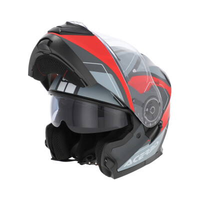 Capacete SEREL 2206 cinza e vermelho tamanho L