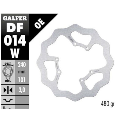 Disco Fixo Wave GALFER 240x3mm DF014W