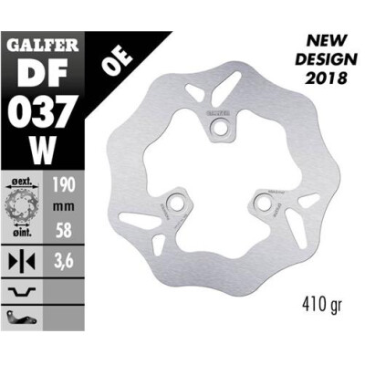 Disco fixo GALFER Wave 190x3,6mm DF037W