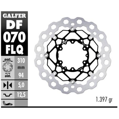 Disco Qubic Flutuante GALFER (Aço) 310x5mm DF070FLQ