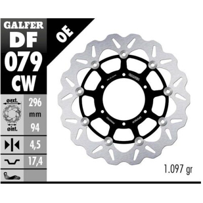Disco flutuante completo GALFER Wave (C. Alu.) 296x