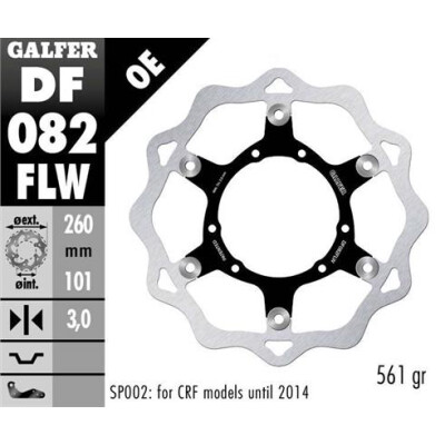 Disco Flutuante GALFER Wave (Aço) 260x3mm DF082FLW