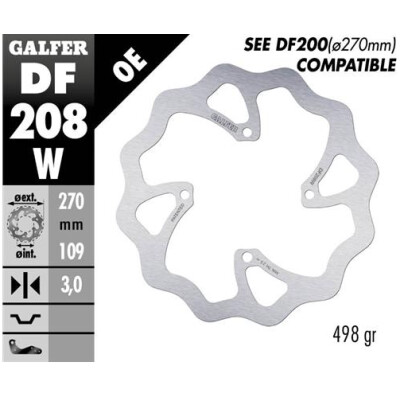 Disco fixo GALFER Wave feito sob medida 270x3mm