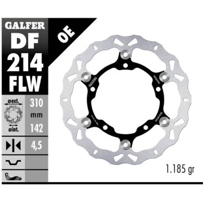 Disco Flutuante GALFER Wave (Aço) 310x.5mm DF214FLW