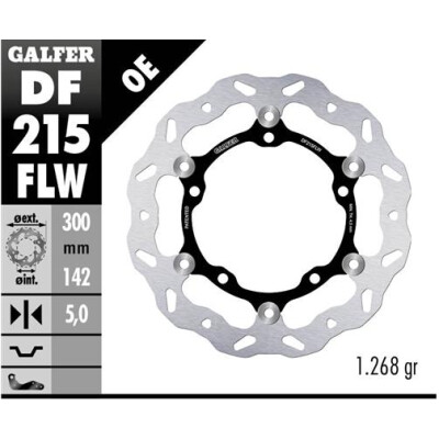 Disco flutuante GALFER Wave (aço) 300x5mm DF215FLW