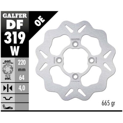 Disco Fixo Wave GALFER 220x4mm DF319W