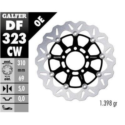 Disco flutuante completo GALFER Wave (C. Alu.) 310x DF323CW