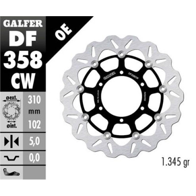 Disco flutuante completo GALFER Wave (C. Alu.) 310x DF358CW
